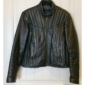 Unik Premium Black Leather Jacket Women’s Size Small with Liner